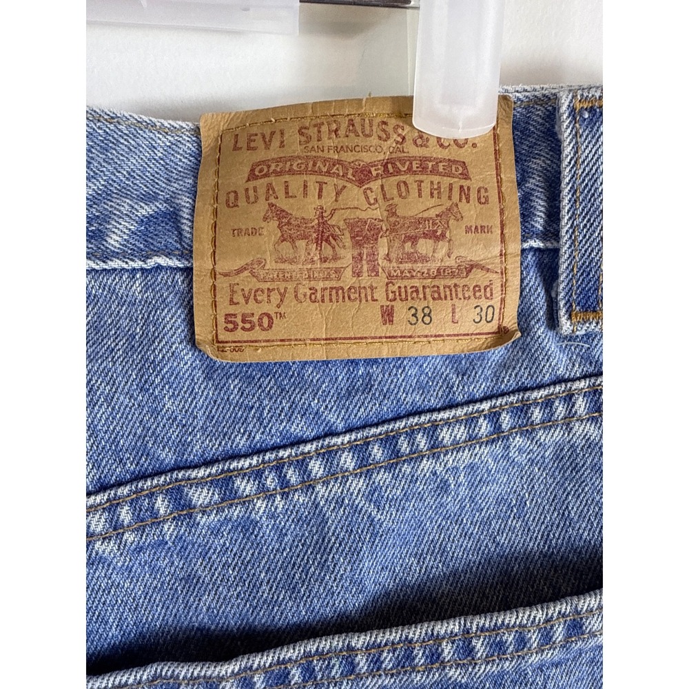 Levis Vintage 90's 550 Denim Jeans Men Size Waist 38 Length 30 Red Tab‎ USA - Picture 9 of 12
